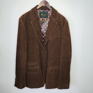 Fink Corduroy Blazer Mens XL Brown Sport Coat Dark Academia Collegiate Fall